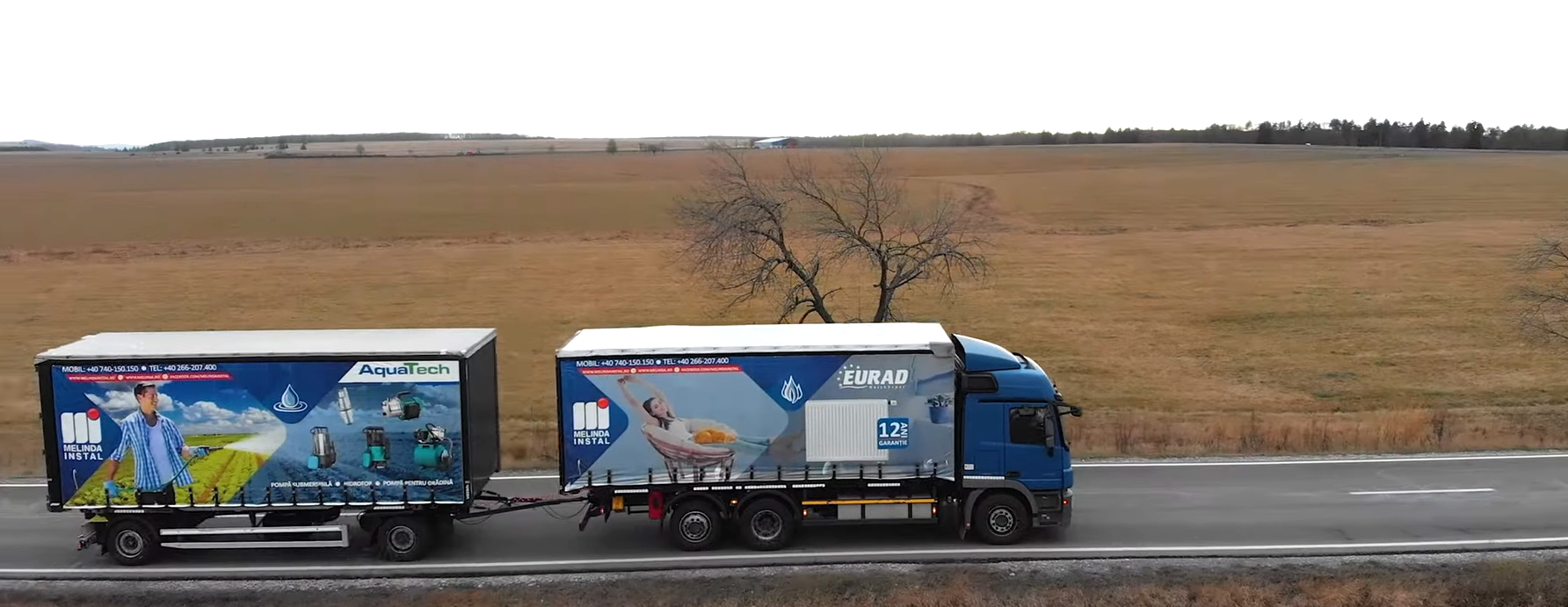 Livrarea logistică a comenzilor online Melinda Instal cu coloană auto proprie